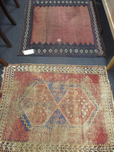 Lot 437 - An Afshar rug 110 x 110cm & a Beluchi Kelim...