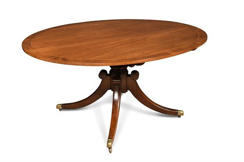 Lot 350 - A Regency mahogany oval pedestal dining table,...