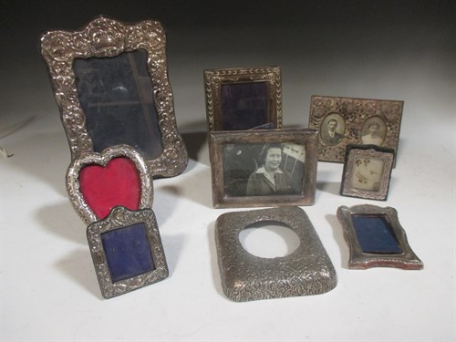 Lot 182 - Seven various silver photograph frames, a...