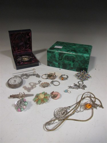 Lot 145 - Various costume jewellery including two 9ct...