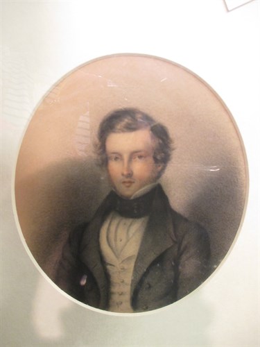 Lot 321 - Various miniature portraits including drawings,...