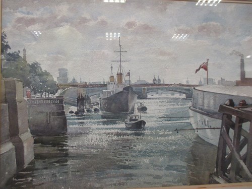 Lot 260 - Albert Houghton, shipping on the Thames,...