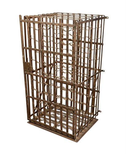 Lot 462 - A French iron work wine cage
