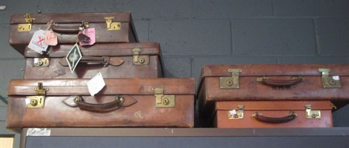 Lot 407 - Two Finnigans of Manchester leather suitcases;...