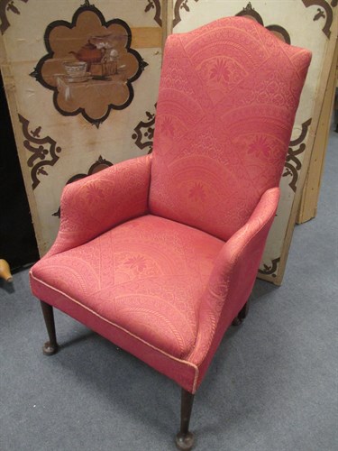 Lot 374 - A George I style upholstered armchair