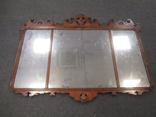 Lot 380 - A George III style triple wall mirror with...