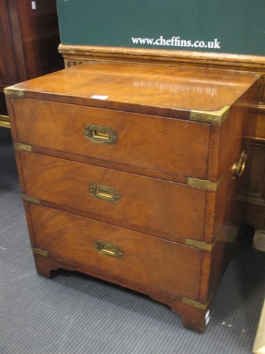 Lot 403 - A 19th Century style mahogany campaign chest...
