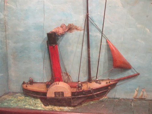 Lot 116 - A 19th century diorama of a sailing ship, in a...