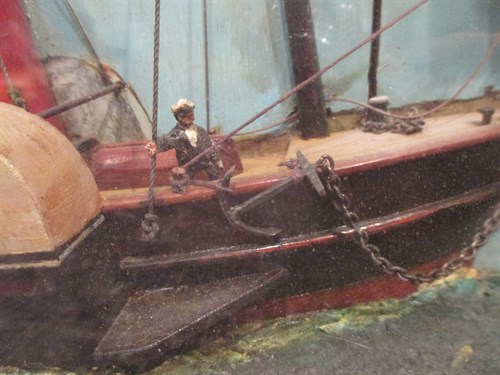 Lot 116 - A 19th century diorama of a sailing ship, in a...