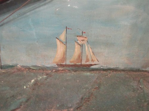 Lot 116 - A 19th century diorama of a sailing ship, in a...