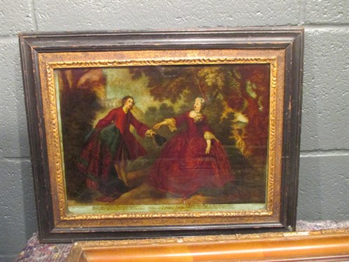 Lot 289 - A George III reverse painting on glass 'Nickey...