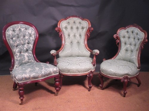 Lot 379 - A Victorian walnut framed drawing room chair,...