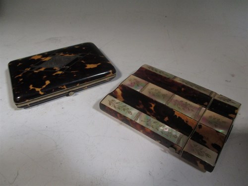 Lot 72 - Two 19th century Tortoiseshell card cases