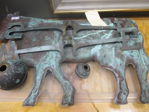 Lot 124 - A copper weather vane modelled as a cow