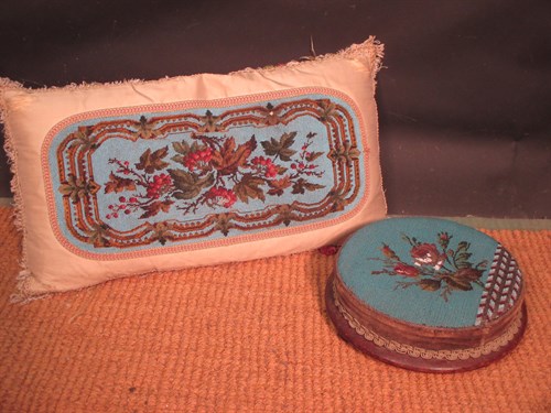 Lot 422 - A Victorian beadwork upholstered foot stool...