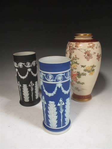 Lot 31 - Poole pottery bowl, Satsuma vases, Wedgwood...