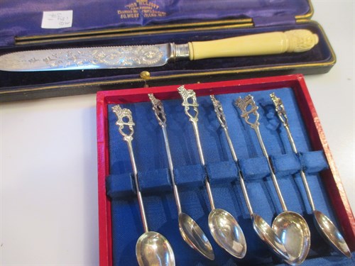 Lot 209 - Flatware; a set of six fish knives and forks,...