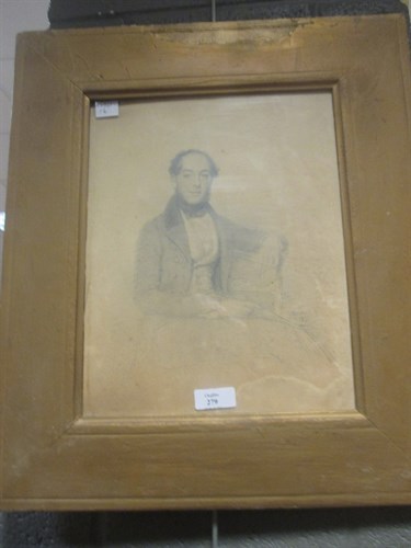 Lot 279 - Wageman (19th century). Pencil portrait of a...