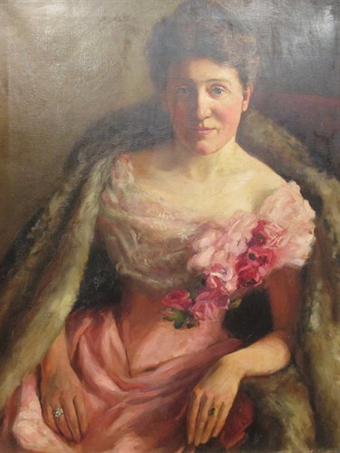 Lot 266 - Leonard Skeats (1874-1943) Portrait of a lady...