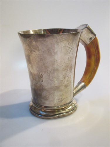 Lot 213 - A Hukin & Heath silver mug with tusk handle, c....