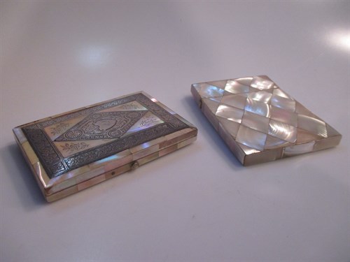 Lot 73 - Two Victorian mother of pearl card cases