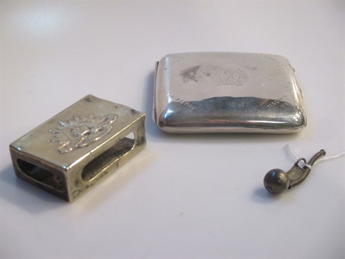 Lot 194 - A WWI period silver cigarette case with...