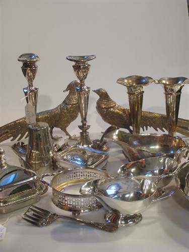 Lot 212 - A collection of silver plated items including...