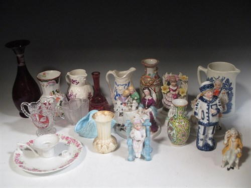 Lot 62 - A quantity of misc small china, figures jugs etc