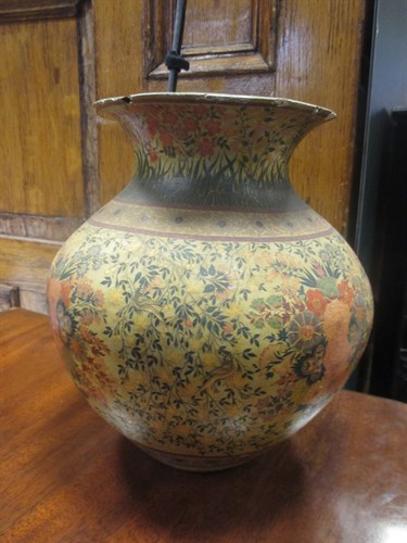 Lot 52 - A pair of Kashmiri painted papier mache vases (2)