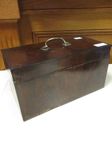 Lot 53 - A Regency mahogany tea caddy with Cantonese...