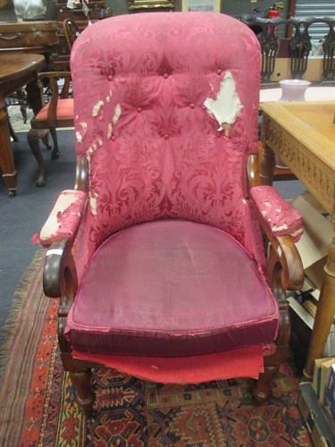 Lot 416 - An early Victorian rosewood frame easy...