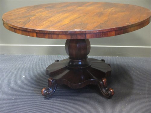 Lot 511 - A Victorian rosewood circular tilt top...