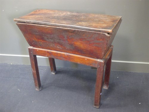 Lot 466 - A 19th century elm dough bin on stand, 85 x 95...