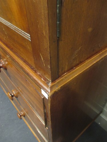 Lot 530 - A Victorian mahogany linen press with moulded...