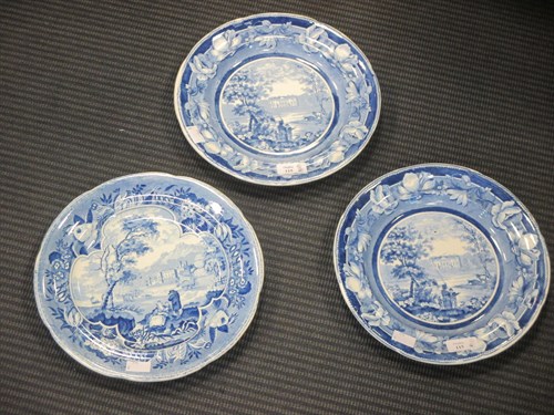 Lot 115 - A pair of 19th century blue and white transfer...