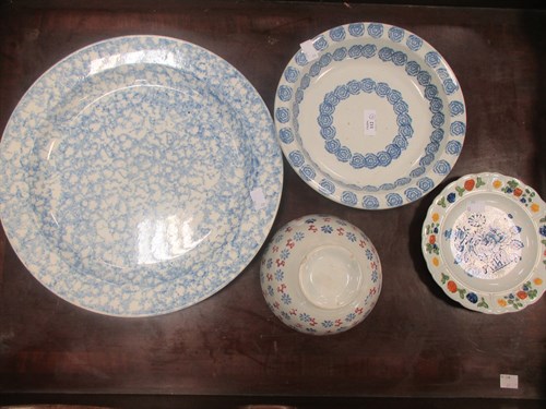Lot 112 - An early 19th century English blue sponged...