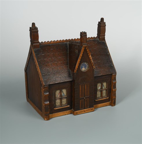 Lot 328 - A 19th century French pine cottage money box