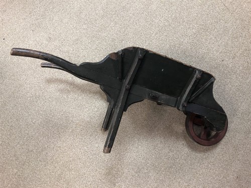 Lot 331 - A 19th century polychrome painted child's wheelbarrow