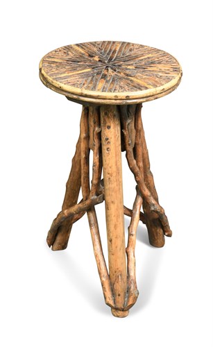 Lot 398 - A 19th/20th century rustic vernacular "twig and branch" circular top occasional table