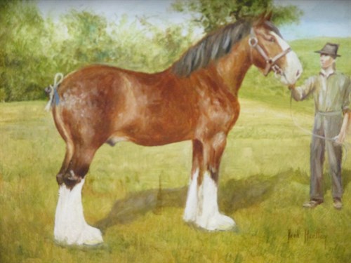Lot 306 - Jack Hartley, Farmer and shire horse in a...