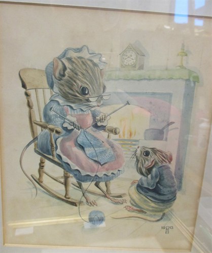 Lot 380 - Dorothy May Baker, Mice cartoons: Dressing Up,...
