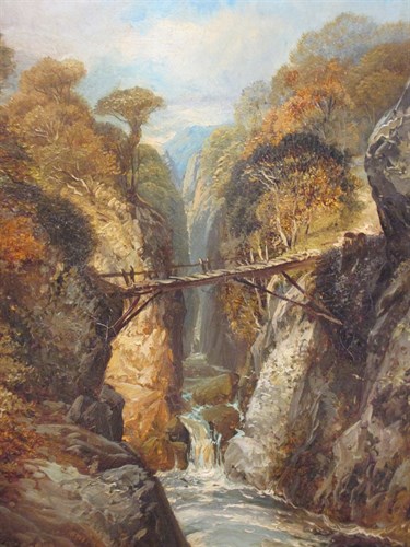 Lot 300 - Clarence Roe (fl.1850-1909), Bridge over a...