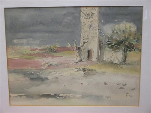 Lot 168 - G Gower (British, 20th Century), A Church in a...