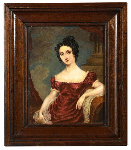 Lot 9 - A 19th century English porcelain plaque