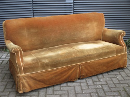 Lot 544 - A late Victorian upright sofa on turned front...