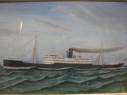 Lot 279 - J Bell (19th/20th century), SS Scindid, Signed,...