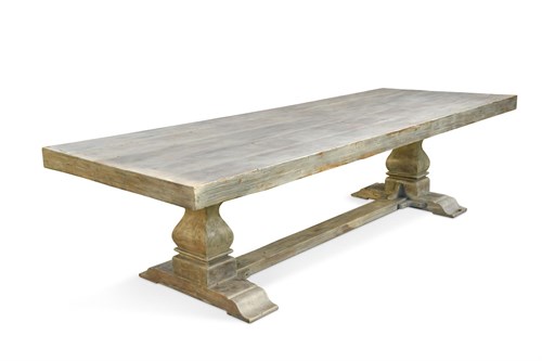Lot 446 - A 20th century Italianate painted plank top refectory table