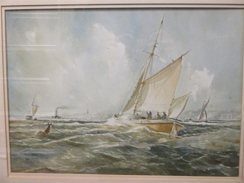 Lot 285 - D P Entwistle, "Off Gravesend", Signed and...