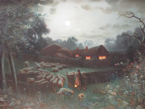Lot 256 - Follower of Abraham Pether, Moonlit scene of...