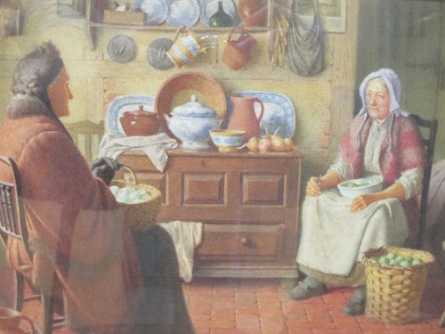 Lot 273 - Henry E Tozer (1864-1940), Two elderly women...
